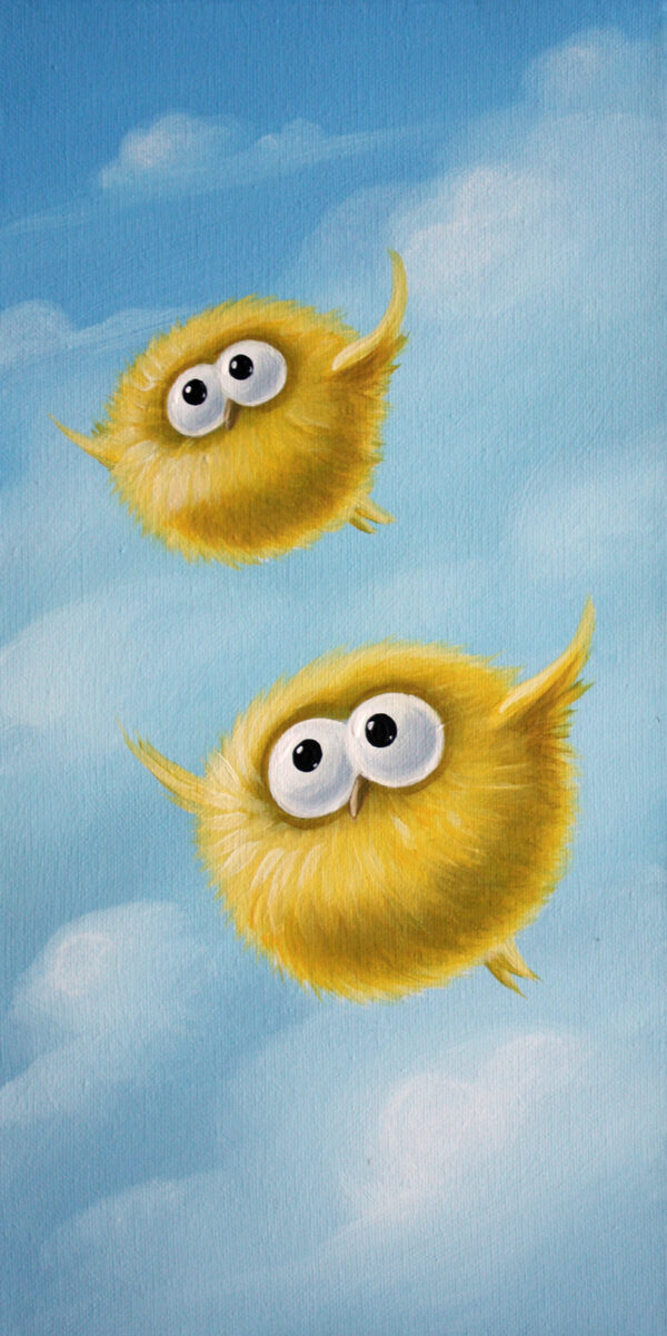 2 Kanarien, 15x30 cm