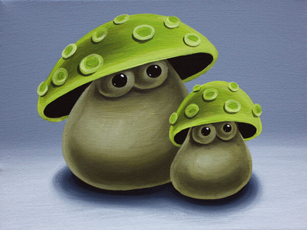 2 Pilze, 24x18 cm