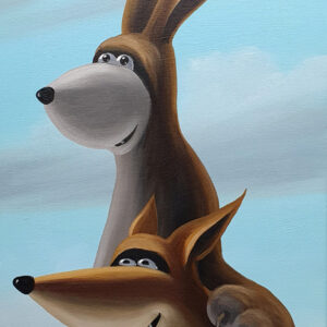 Fuchs und Hase, 30x60 cm